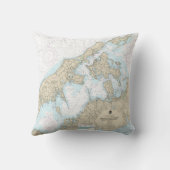 シェルター島のサウンドとペコニック湾のチャート クッション (裏面)