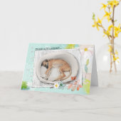 シェルター犬の養子縁組カード カード (黄色い花)