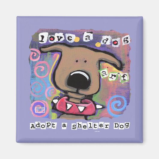 シェルター犬を飼い、犬を愛する マグネット (正面)