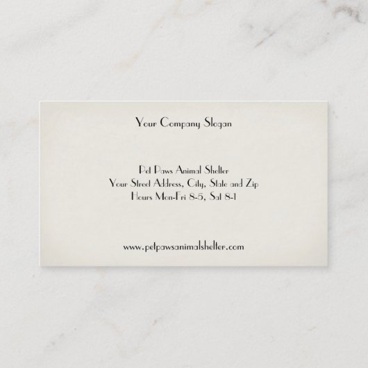 シェルター病院名刺 名刺 (裏面)