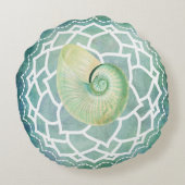 シェルチャクラ青 ラウンドクッション (裏面)