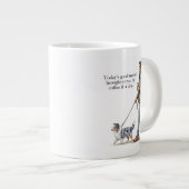 シェルティとコーヒーで始まる素敵な一日 ジャンボコーヒーマグカップ (正面右)