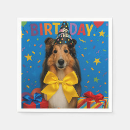 シェルティの誕生日パーティー スタンダードカクテルナプキン