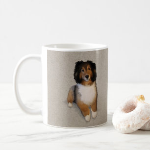 シェルティーのミックス犬の肖像 コーヒーマグカップ