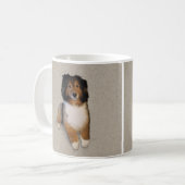 シェルティーのミックス犬の肖像 コーヒーマグカップ (正面左)