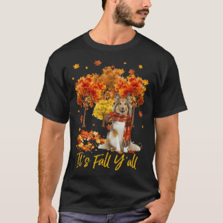 シェルティーの木のカボチャ 秋だね Tシャツ