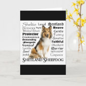 シェルティーの特徴Tシャツ カード (黄色い花)