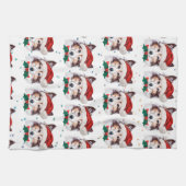 シェルティー犬のクリスマススター キッチンタオル (横)