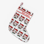 シェルティー犬のクリスマススター スモールクリスマスストッキング (正面 (吊り時))