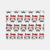 シェルティー犬のクリスマススター フリースブランケット (正面(横))