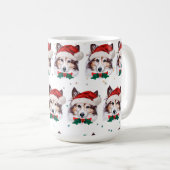 シェルティー犬種のクリスマス星 コーヒーマグカップ (正面右)