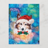 シェルティー犬種のクリスマス シーズンポストカード (正面)