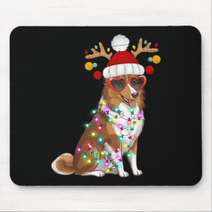 シェルティー犬 クリスマス イルミネーション サンタ クリスマスグッズ マウスパッド