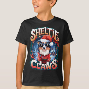 シェルティー飼い主 コスチューム シェルティ 爪 クリスマス Tシャツ