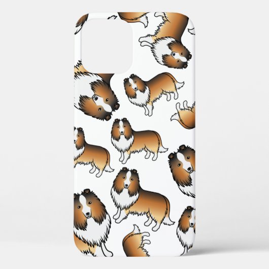シェルティー カートゥーン 犬 パターン Case-Mate iPhoneケース (裏面)
