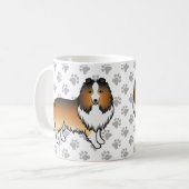シェルティー+キャラクター+犬+足 コーヒーマグカップ (正面左)