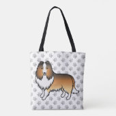 シェルティー+キャラクター+犬+足 トートバッグ (裏面)
