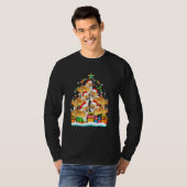 シェルティー クリスマスツリー サンタ帽子 飾り Xmas Tシャツ (正面フル)