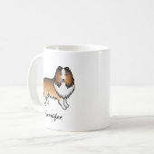 シェルティー+名前+サブルカラー コーヒーマグカップ (正面左)