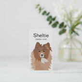 シェルティー 犬の動物ケア 名刺 (スタンド正面)