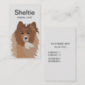 シェルティー 犬の動物ケア 名刺 (正面/裏面)