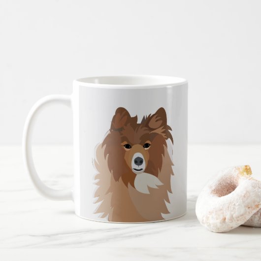 シェルティー 犬 コーヒーマグカップ (ドーナツ)