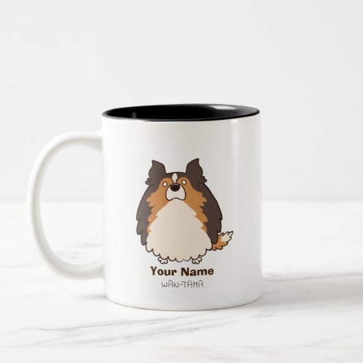 シェルティ「シェルたま」＜名入れ＞ ツートーンマグカップ (左)