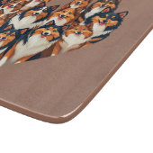 シェルティ ハート イラスト かわいい シェトランド シープドッグ カッティングボード (角)