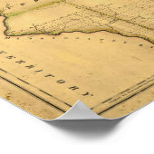 シェルトンとケンセットのインディアナ州の地図 ポスター (角)