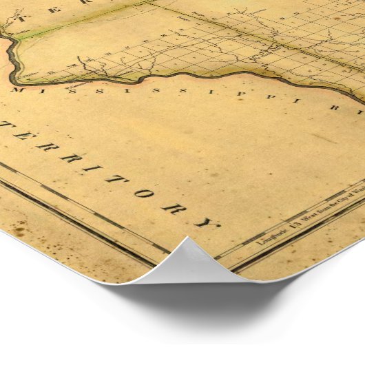 シェルトンとケンセットのインディアナ州の地図 ポスター (角)