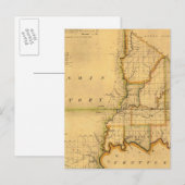 シェルトンとケンセットのインディアナ州の地図 ポストカード (正面/裏面)