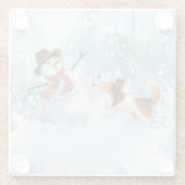 シェルドンと雪だるま ガラスコースター (裏面)