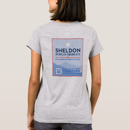 シェルドン・グレーの女性のTシャツに投票 Tシャツ (裏面)