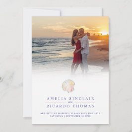 シェルハートアート水カラービーチ結婚式 セーブザデート