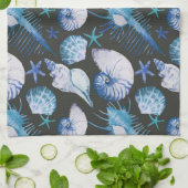 シェルパターンを持つサンゴ キッチンタオル (折り畳み)