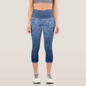 シェルパターン。04.w青BG カプリレギンス (正面)