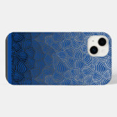 シェルパターン。04.w DBlue BG iPhoneケース (裏面横)