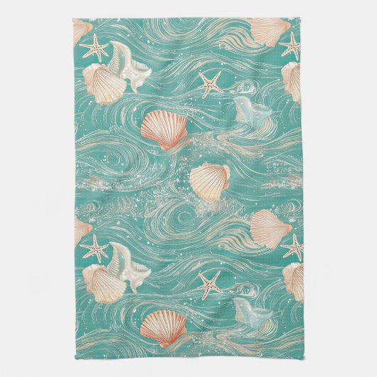 シェルパターン(10) キッチンタオル (縦)