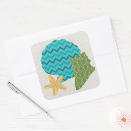 シェルパターンII スクエアシール (封筒)