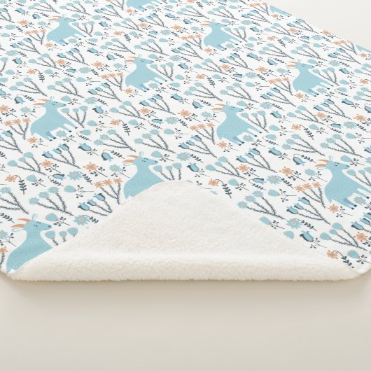 シェルパデザイナーブランケット – 青と白 – ホーム シェルパブランケット (3/4)