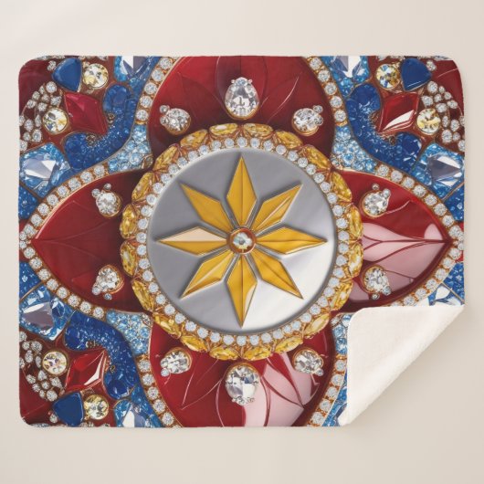 シェルパブランケット(コロンビアの色デザイン) シェルパブランケット (正面(横))