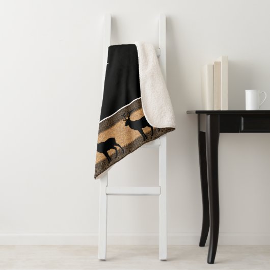 シェルパブランケット – ラージブラックイエローストーンエルク (インサイチュ)