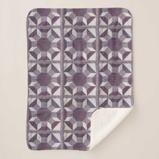 シェルパブランケット – 紫キルトパターン (正面)