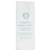 シェルパーソナライズされたブルー結婚式の引き出物ワインバッグ ワインギフトバッグ (裏面)