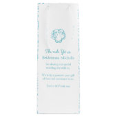 シェルパーソナライズされたブルー結婚式の引き出物ワインバッグ ワインギフトバッグ (正面)