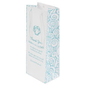 シェルパーソナライズされたブルー結婚式の引き出物ワインバッグ ワインギフトバッグ (正面アングル)