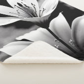 シェルパ毛布の白黒のユリ シェルパブランケット (3/4)