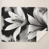 シェルパ毛布の白黒のユリ シェルパブランケット (正面(横))