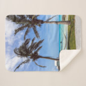 シェルパ毛布 – 2本のヤシの木をフィーチャー シェルパブランケット (正面(横))