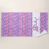 シェルビーの名前とは花のドードルビーチタオル ビーチタオル (正面)